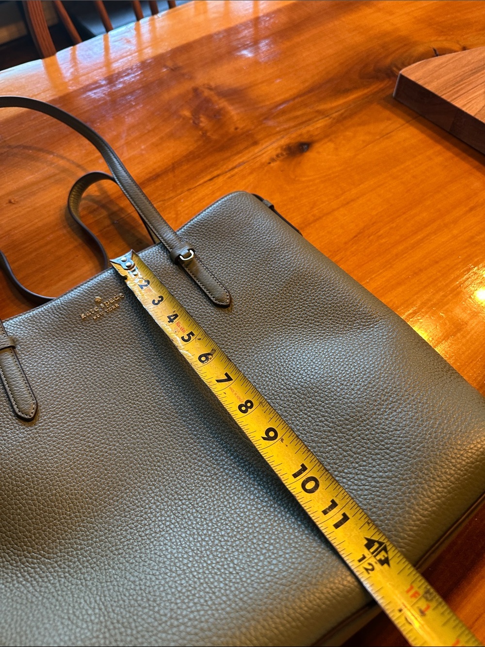 kate spade Olive Green Pebbled Leather Tote - Picture 4 of 7